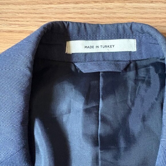 Club Monaco New York Grant Fit Cotton Jacket Blazer Navy Stripe Sz 36S - Picture 5 of 13